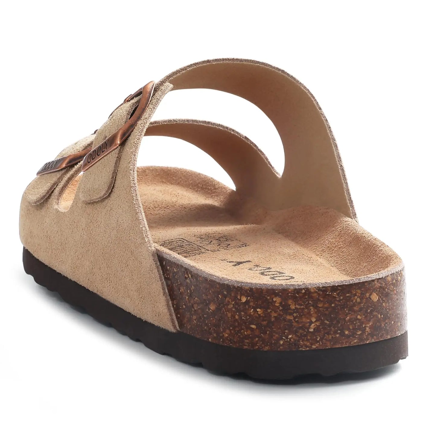 Ergonomic Double-Buckle Cork Slide Sandals