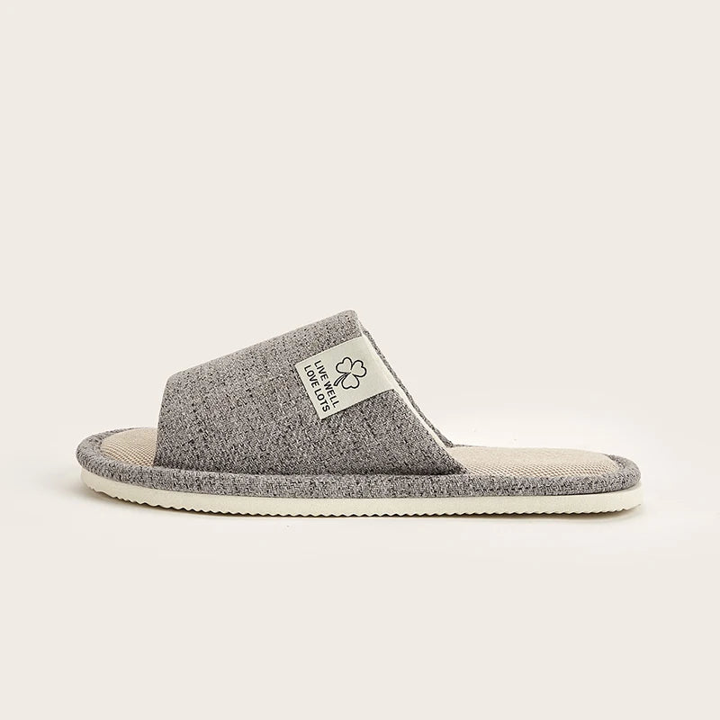 Premium Open-Toe Hemp Indoor Slides