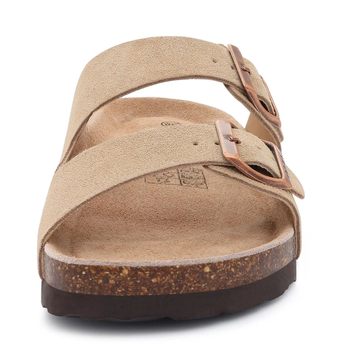 Ergonomic Double-Buckle Cork Slide Sandals