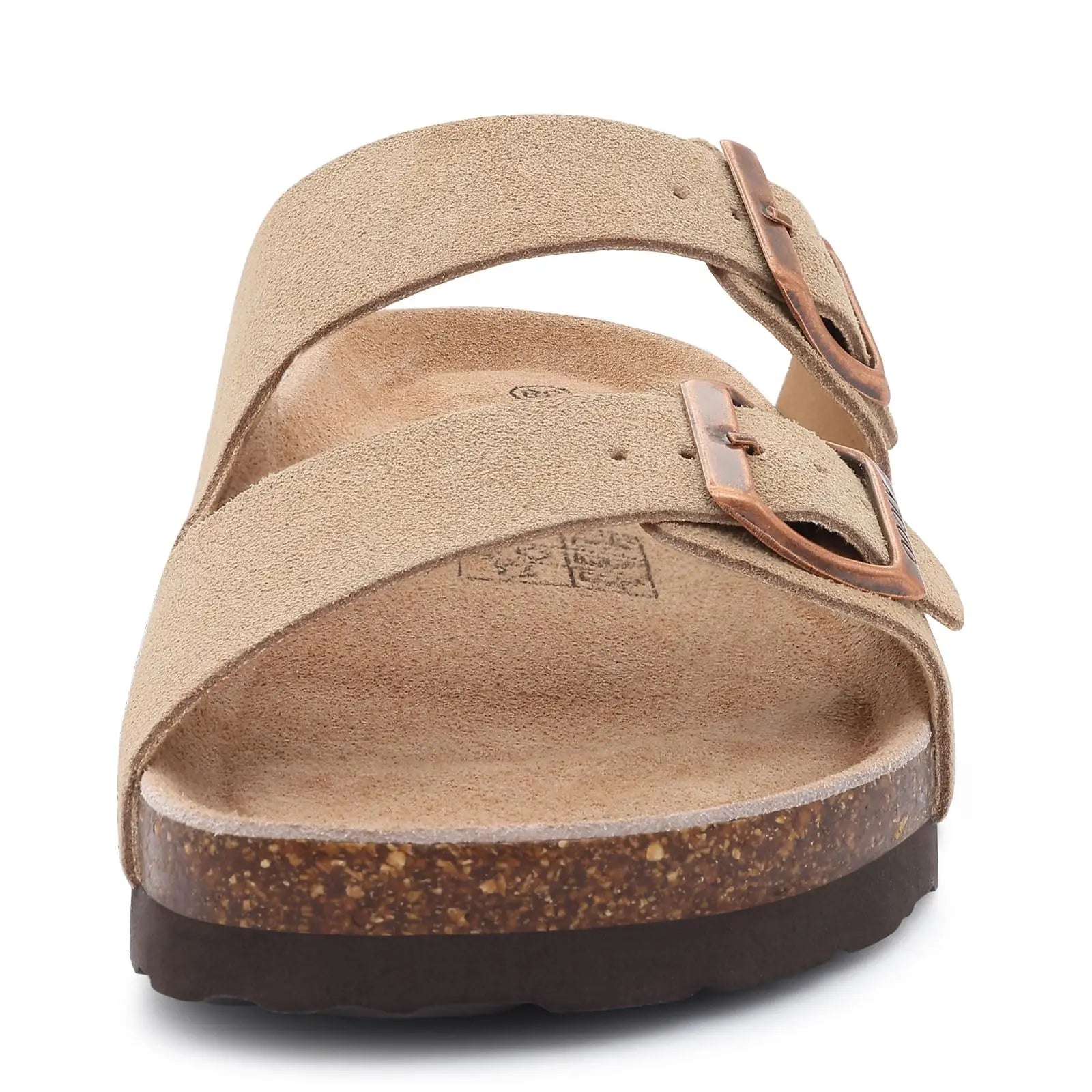 Ergonomic Double-Buckle Cork Slide Sandals